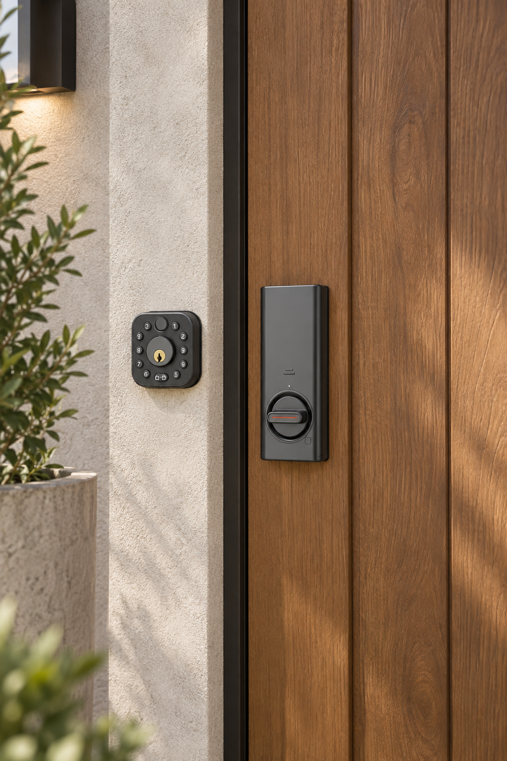 P19-01 electronic entry lock on a modern home door
