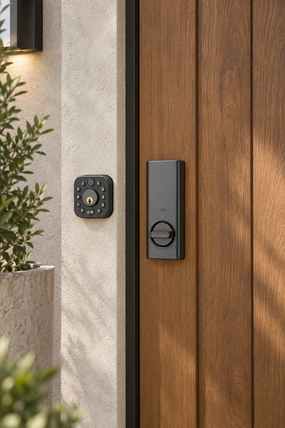 P19-01 electronic entry lock on a modern home door