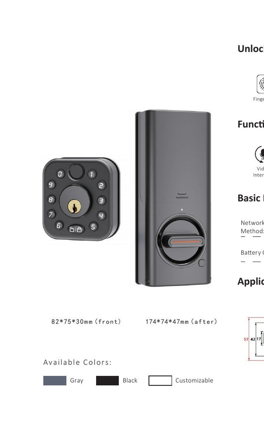 Smart Electronic Entry Lock - Model P19-01, catalogue product views